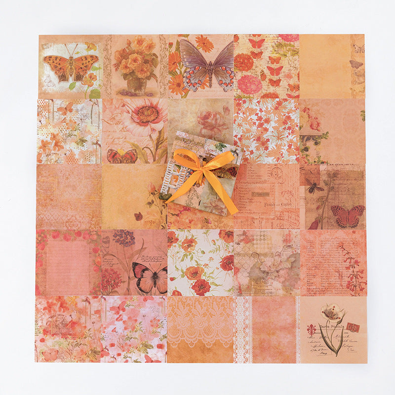 3.15inch Vintage Floral Journal Paper MKD07