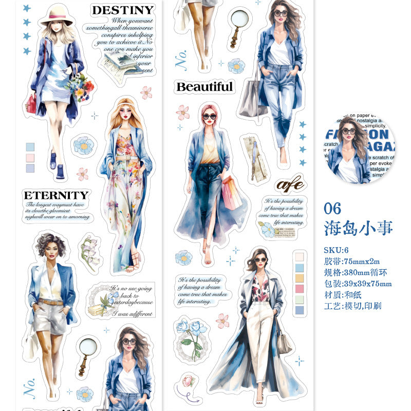 1 Roll Fashion Magzine Diecut Washi Tape JPZZ