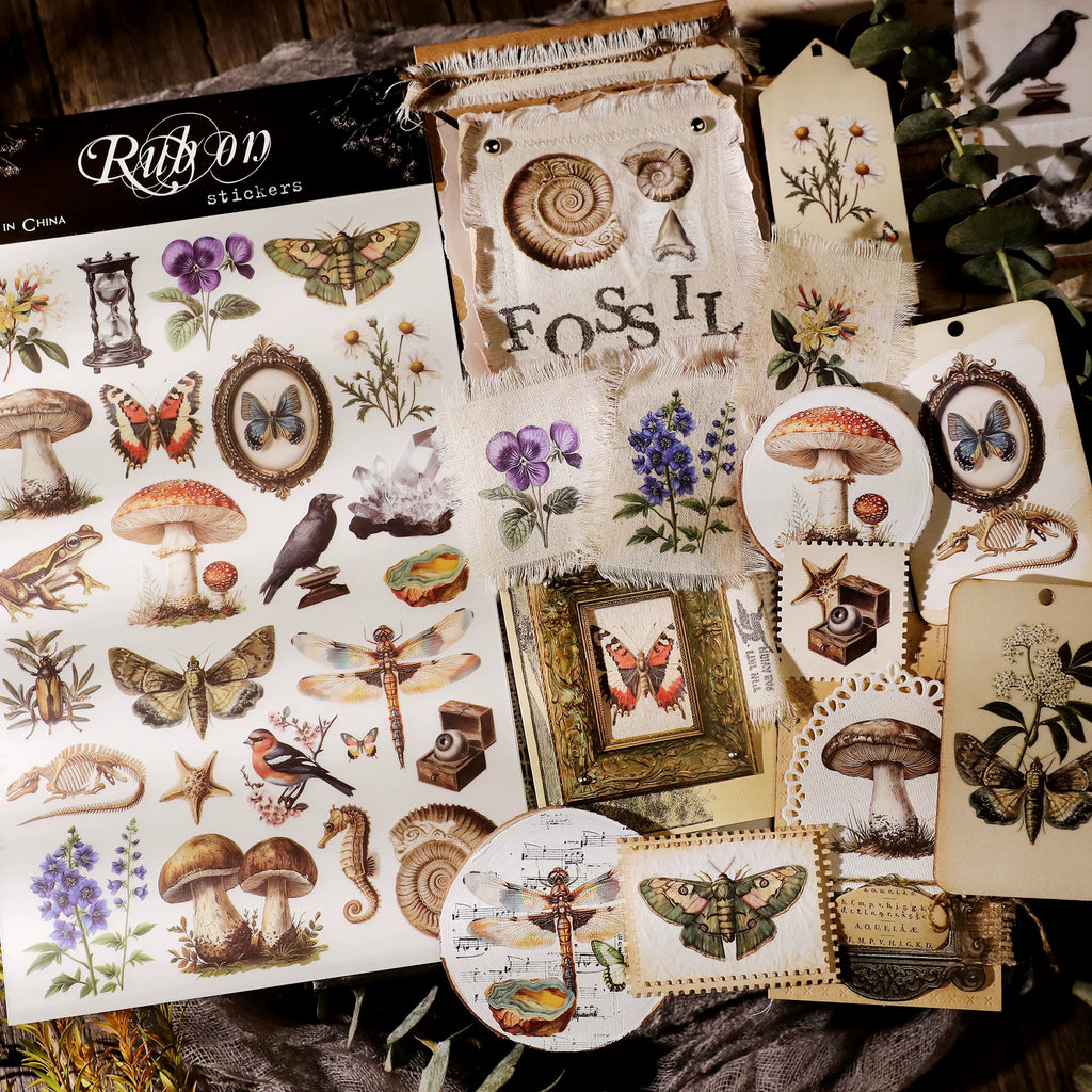 3 Sheets Rub on Stickers - Vintage Woodland