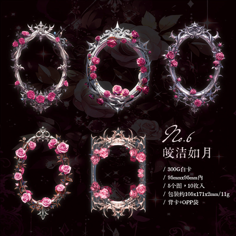 10 Pcs Rose Frame Cardstock Paper MGYX