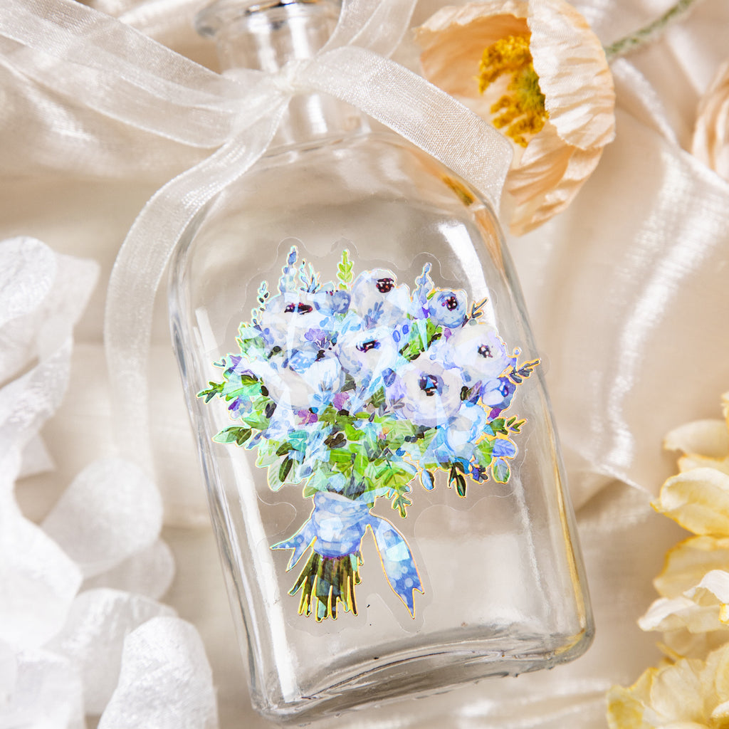 20 Pcs Holographic PET Flower Stickers PHJM