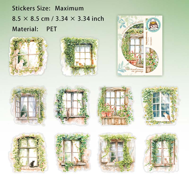 10 Pcs Garden Theme PET Stickers CTLWR