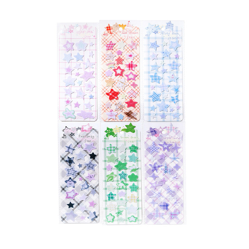 1 Sheet Fabric Star Stickers ZDXX