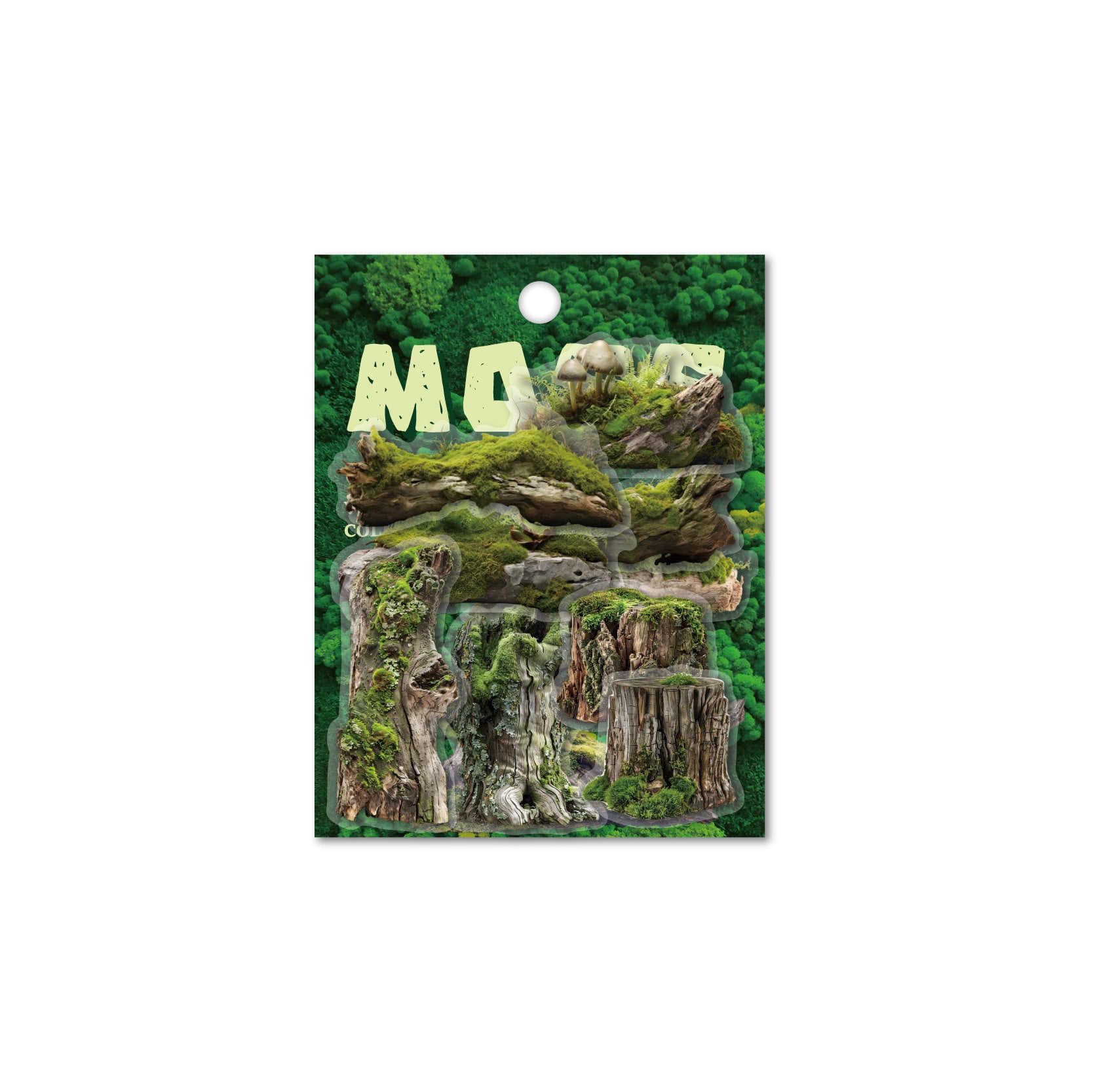 20 Pcs Moss Wooden PET Stickers TXXL