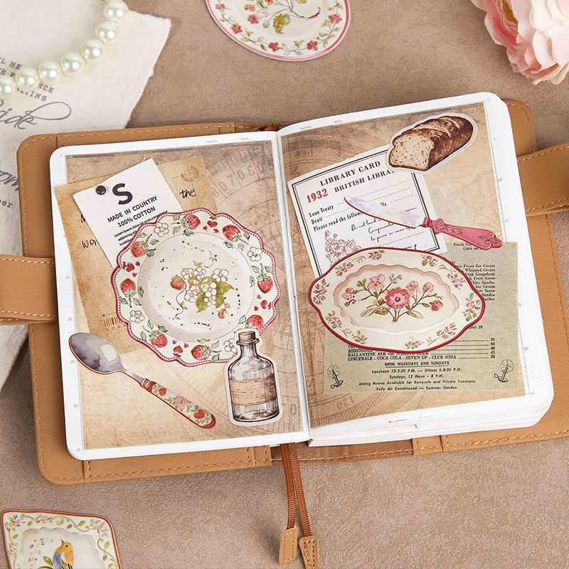 10 Pcs Dinnerware Themed Stickers QMOY