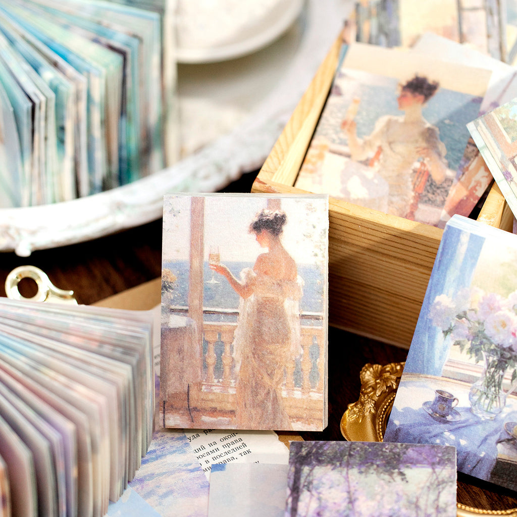100 Pcs Oil Painting Scrapbook Paper YDRL