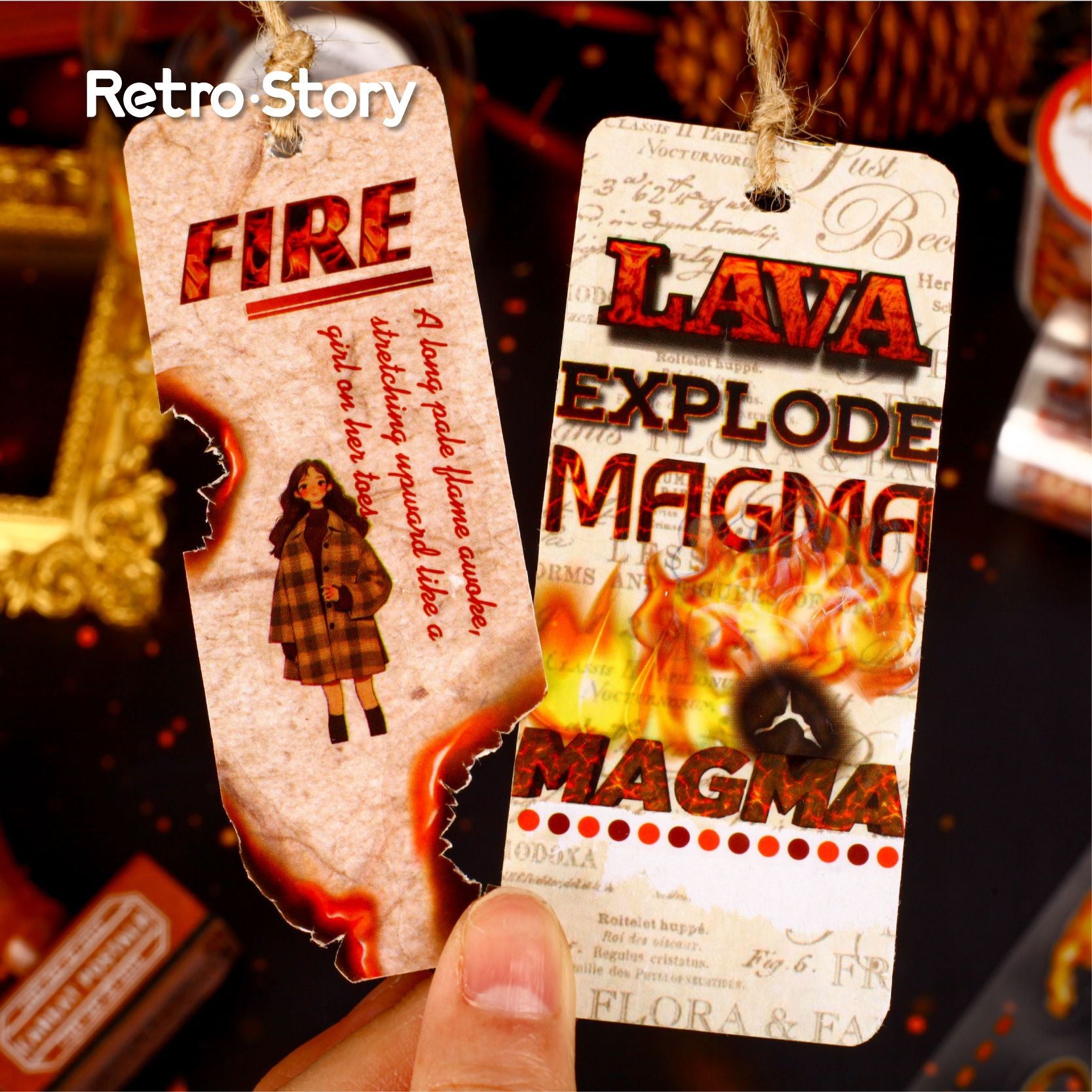 1 Roll Fire Theme PET Sticker Tape LYXL