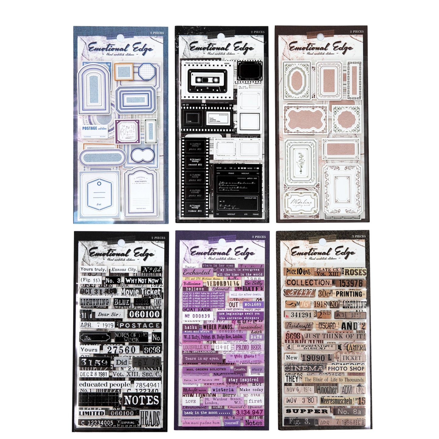 2 Sheets Vintage Journal Stickers QXBY