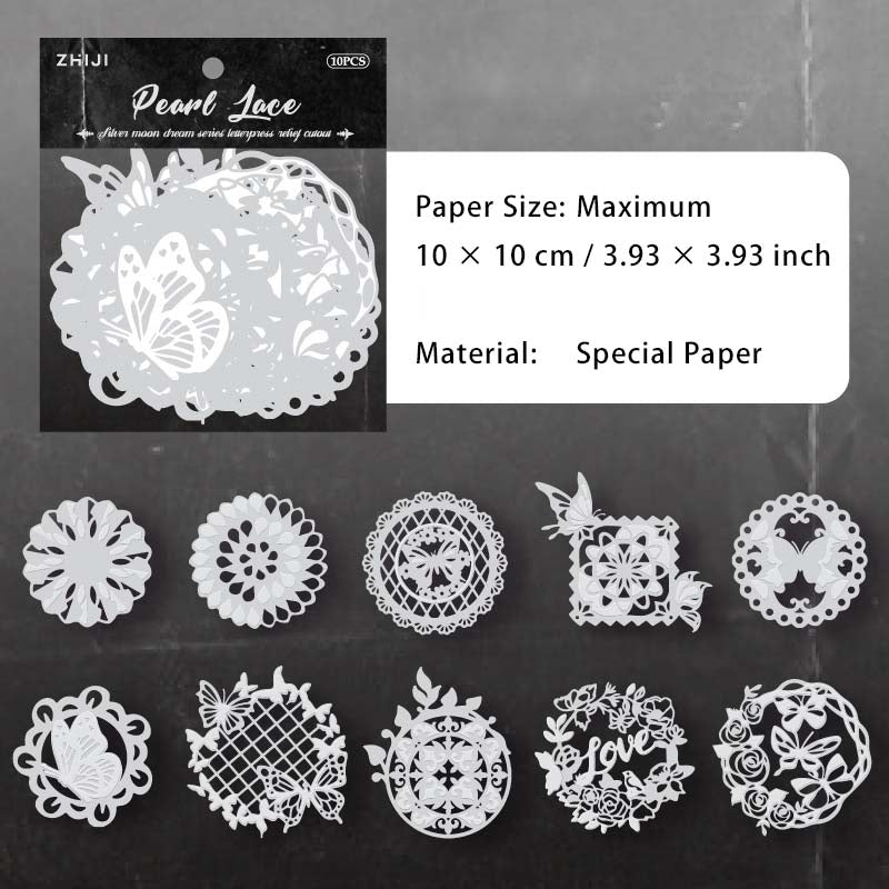 10 Pcs Holographic Hollow Cutout Paper YYMJ
