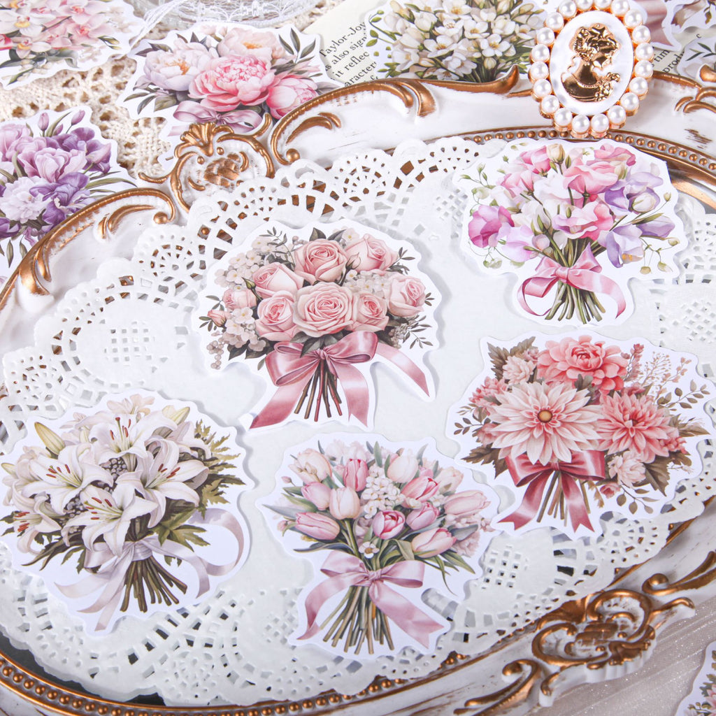 10 Pcs Bouquet Flower Scrapbook Paper SPHX