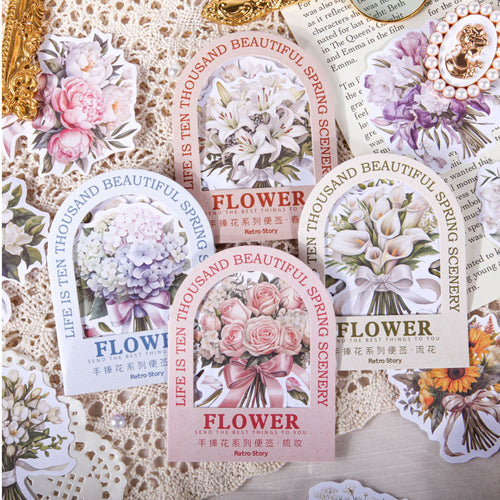 10 Pcs Bouquet Flower Scrapbook Paper SPHX