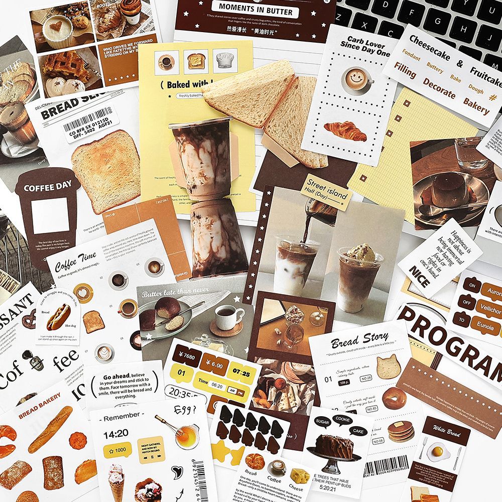 50 Pcs Aesthetic Journal Stickers and Paper RAMC