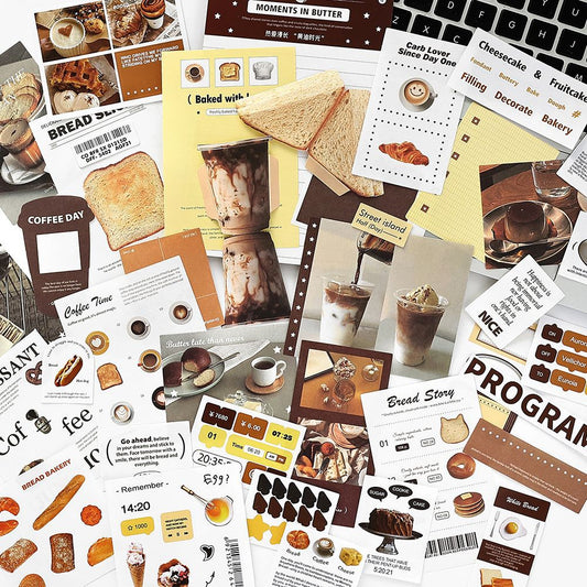 50 Pcs Aesthetic Journal Stickers and Paper RAMC