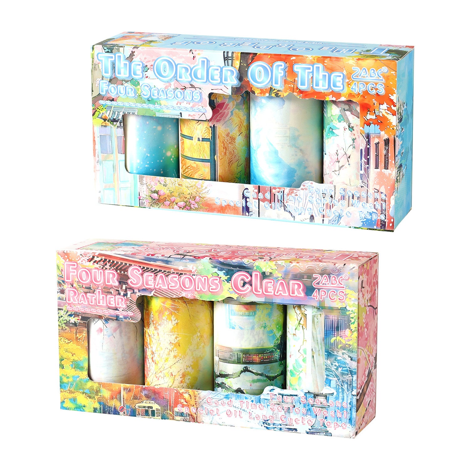 4 Rolls Seasonal Landscape Washi Tapes Set SJLC