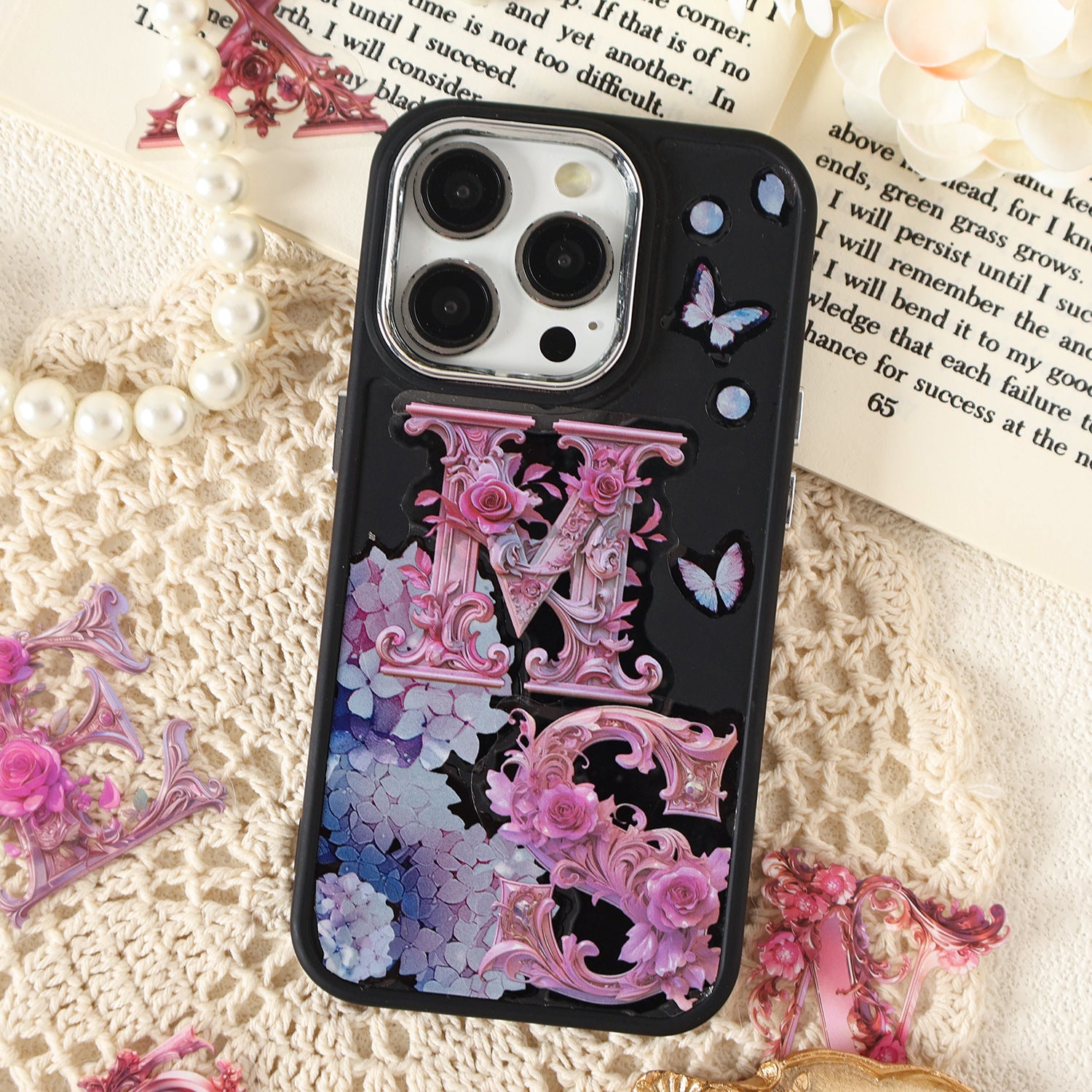 30 Pcs Gothic Alpabet Letter PET Stickers LJBLK