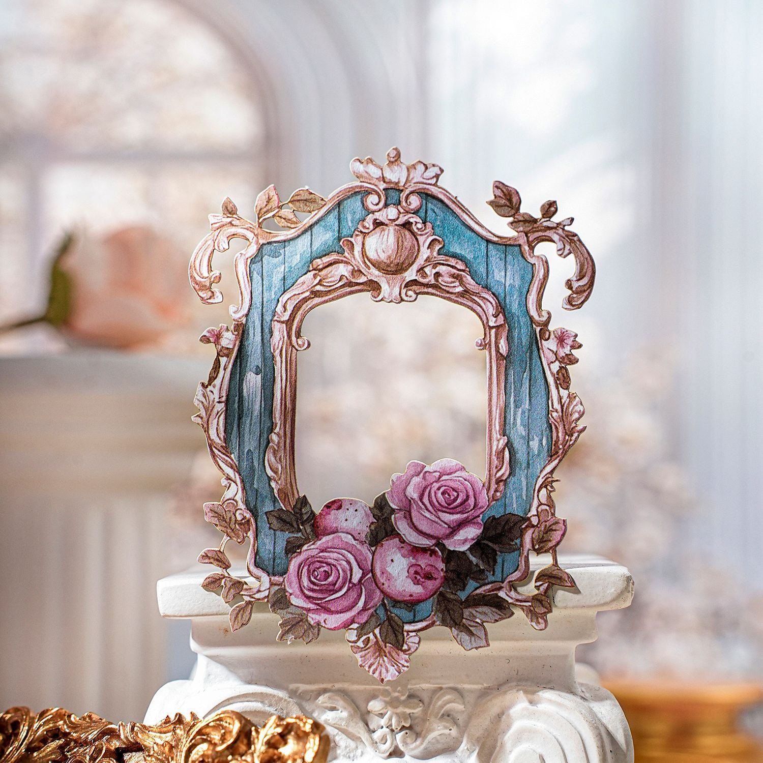 15 Pcs Vintage Floral Frame Stickers LKKJK