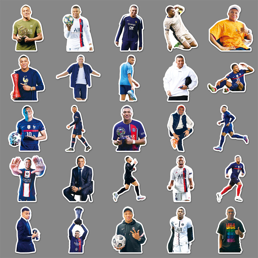 50Pcs Football Theme Waterproof Vinyl Stickers STY06