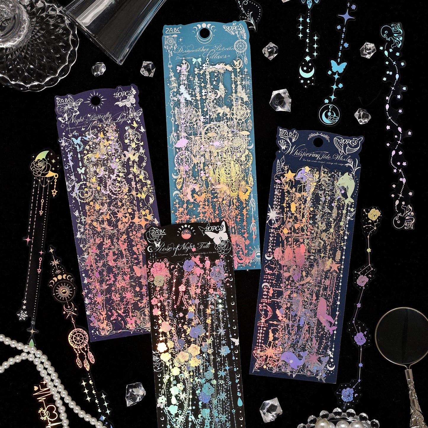 20 Pcs Holographic Star Flower Journal Stickers YGCX