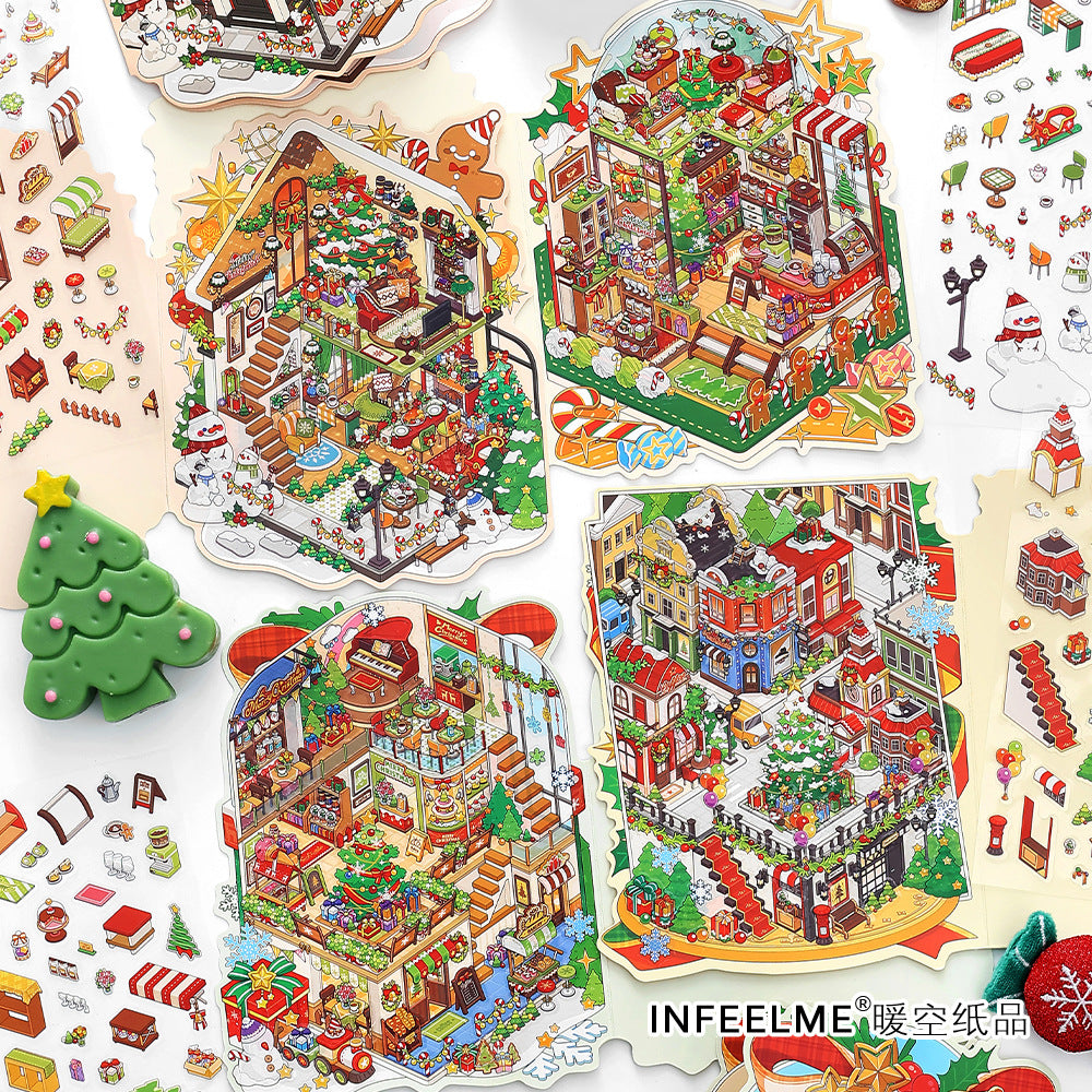 Christmas Theme 3D Scene DIY Stickers Kit JRYY25