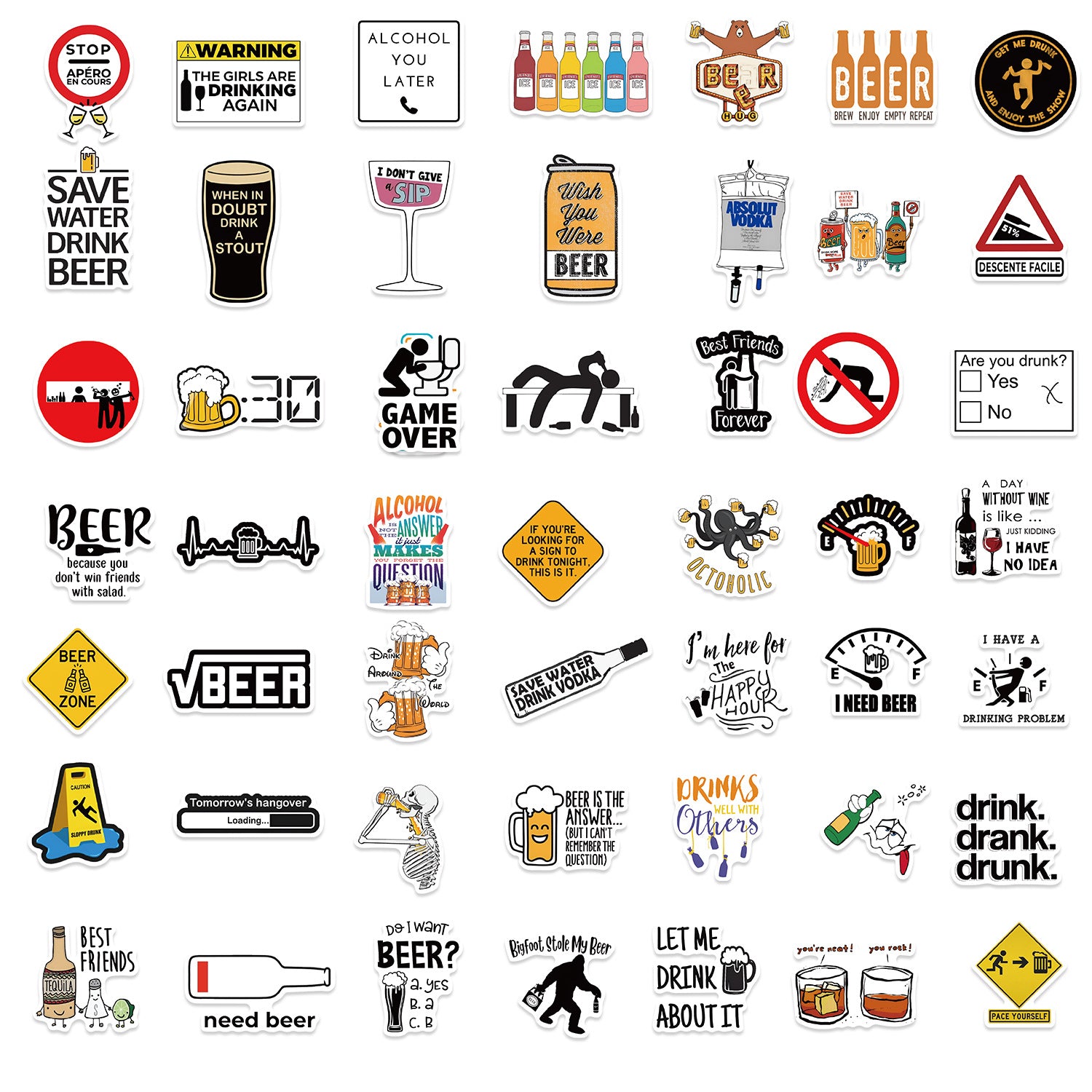 50PCS Funny Sarcastic Meme Vinyl Stickers FUN09