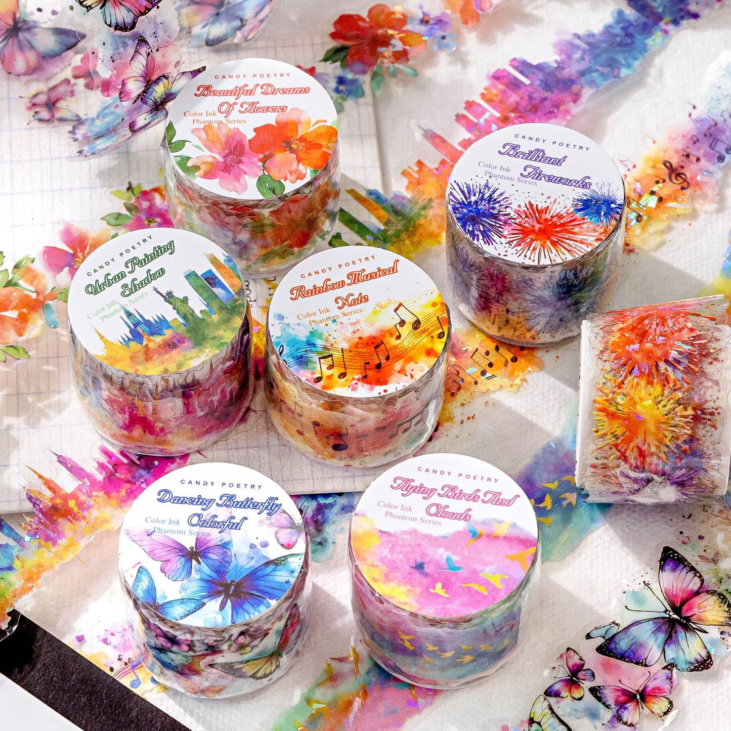 1 Roll Watercolor Art PET Tape CMHY