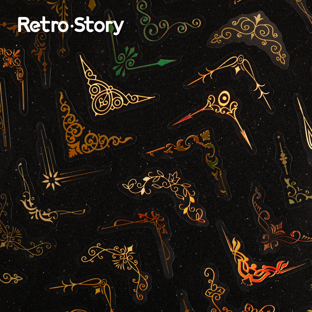 20 Pcs Golden Corner PET Stickers OBXL