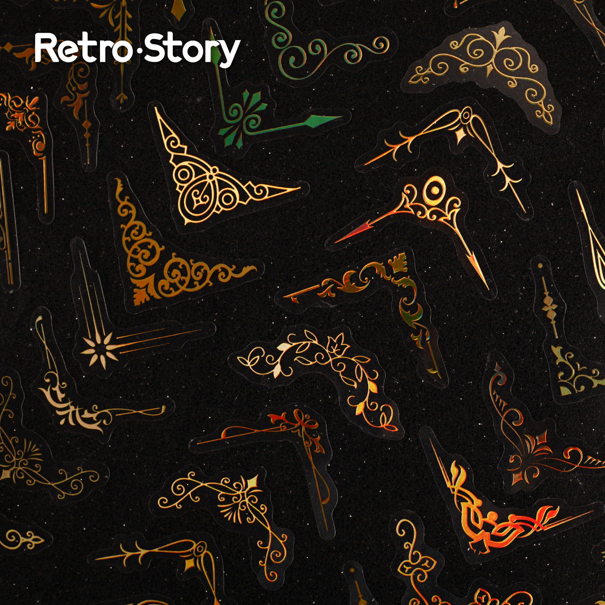 20 Pcs Golden Corner PET Stickers OBXL