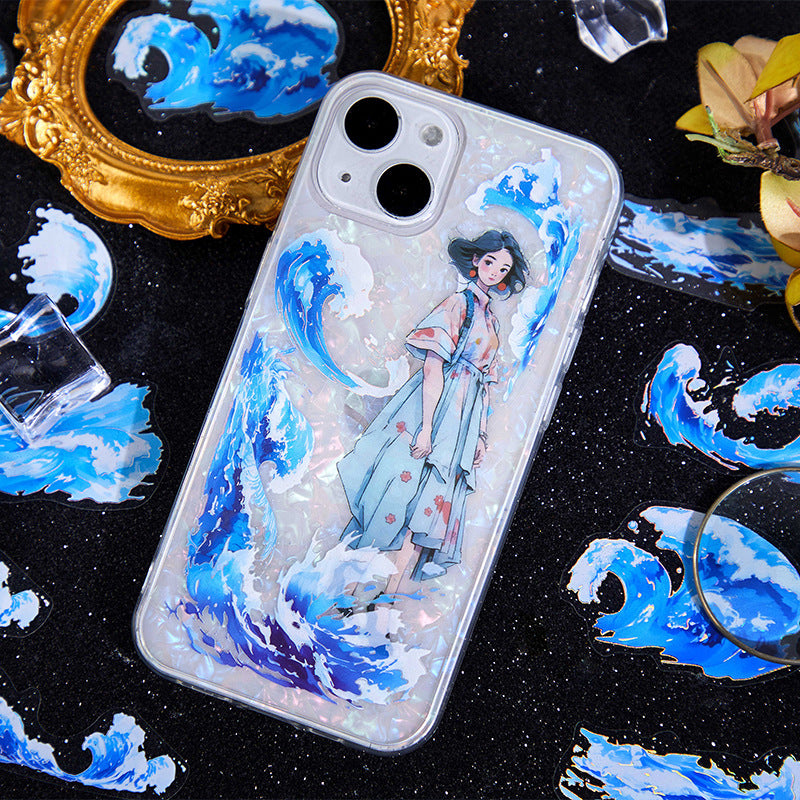 20 Pcs Water Theme PET Stickers ZRSJ