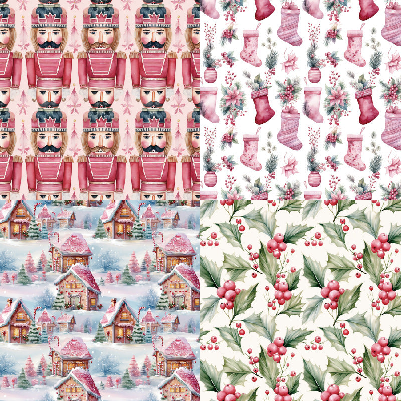 6 inch Pink Christmas Scrapbook Paper Pad SKP561