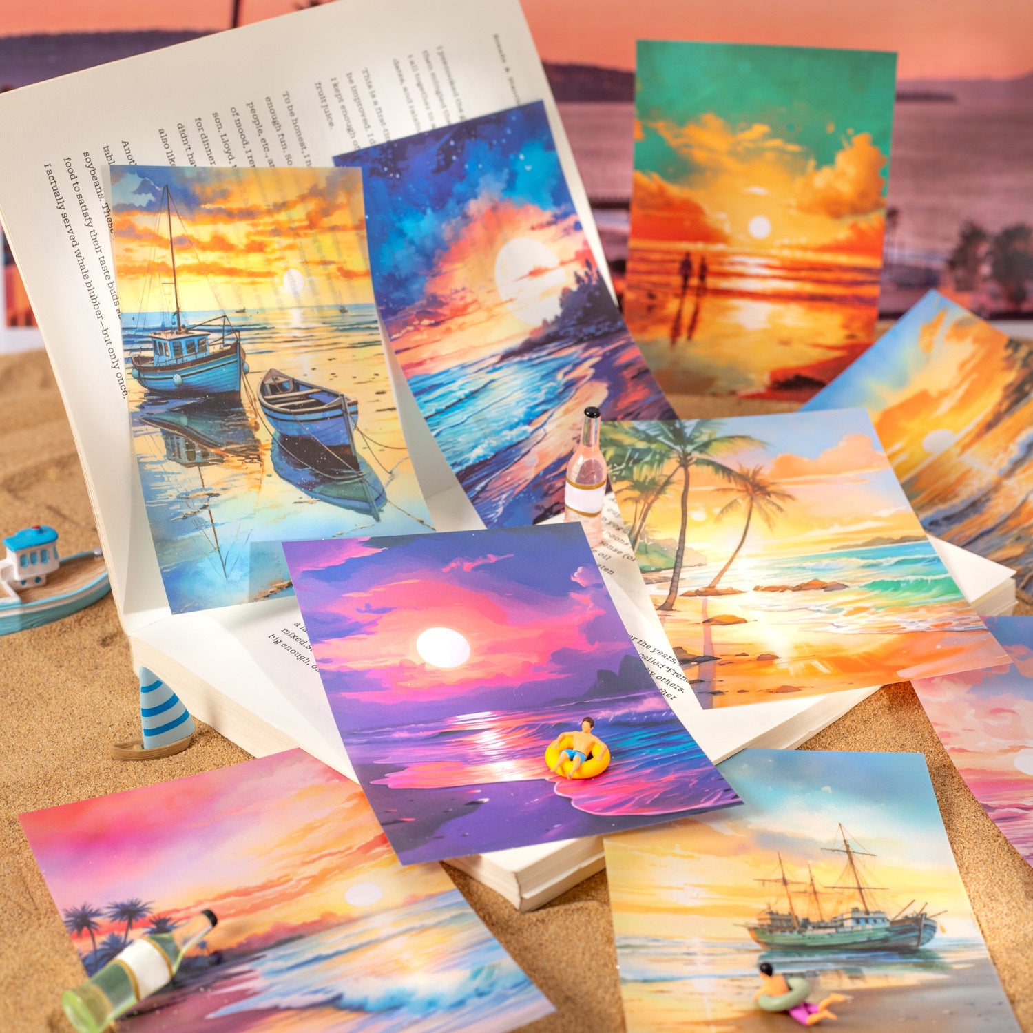 10 Pcs Sunset PET Stickers KZDRL