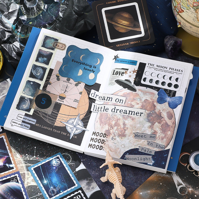 154 Pcs Cosmos Theme Junk Journal Supplies Gift Set YZAM