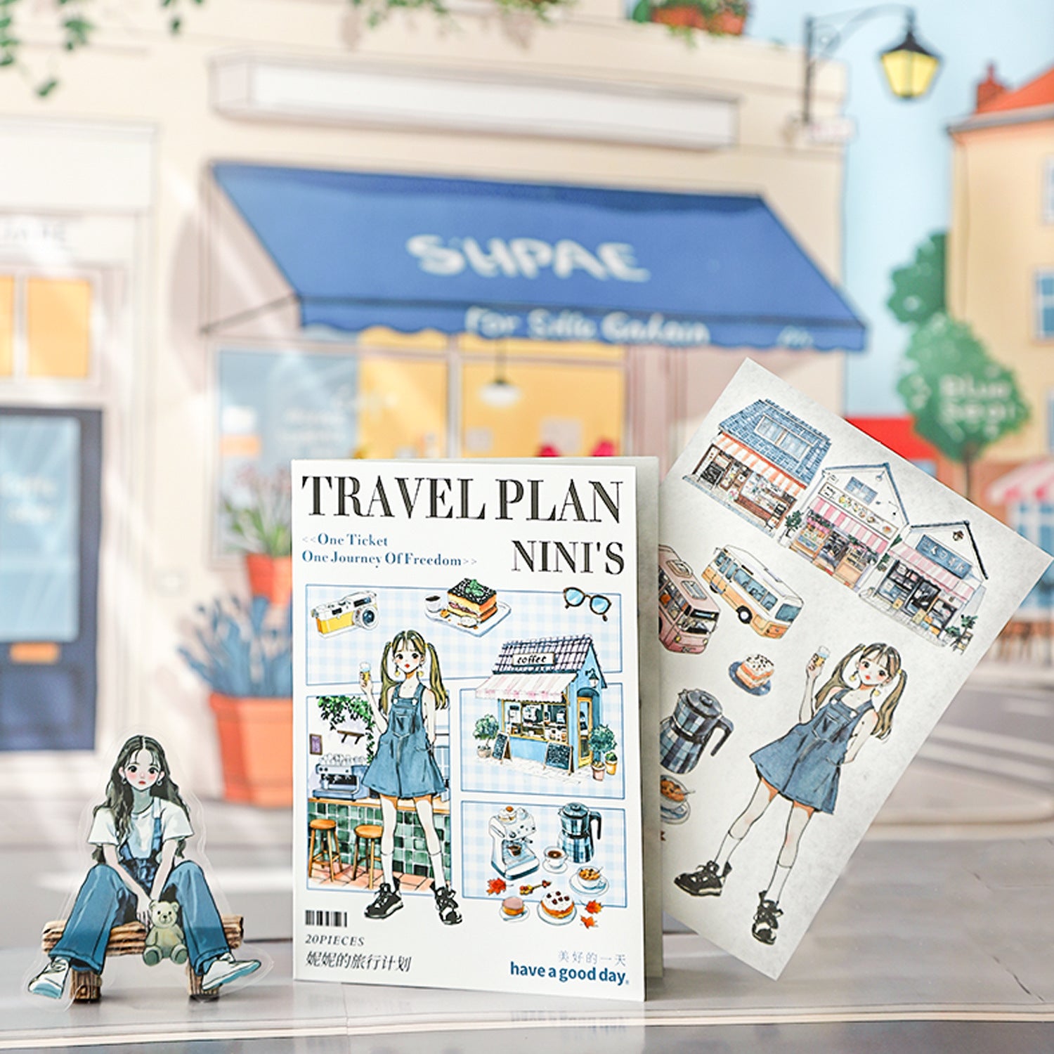 20 Sheets Travel Stickers Book NNLXJH