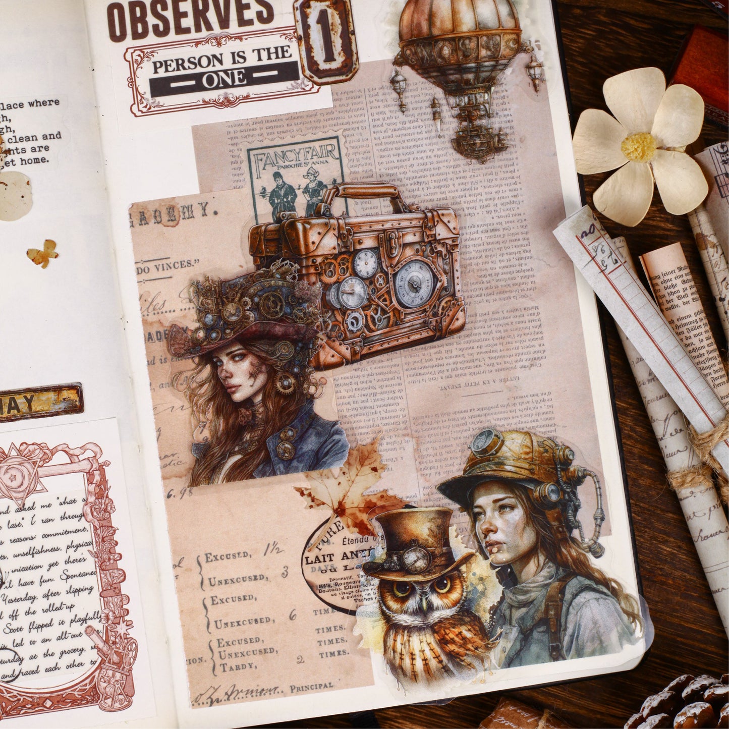 20 Pcs Age of Steam PET Stickers ZQSD