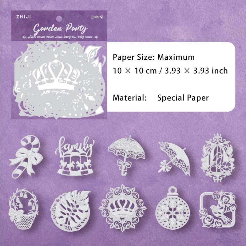 10 Pcs Holographic Hollow Cutout Paper YYMJ