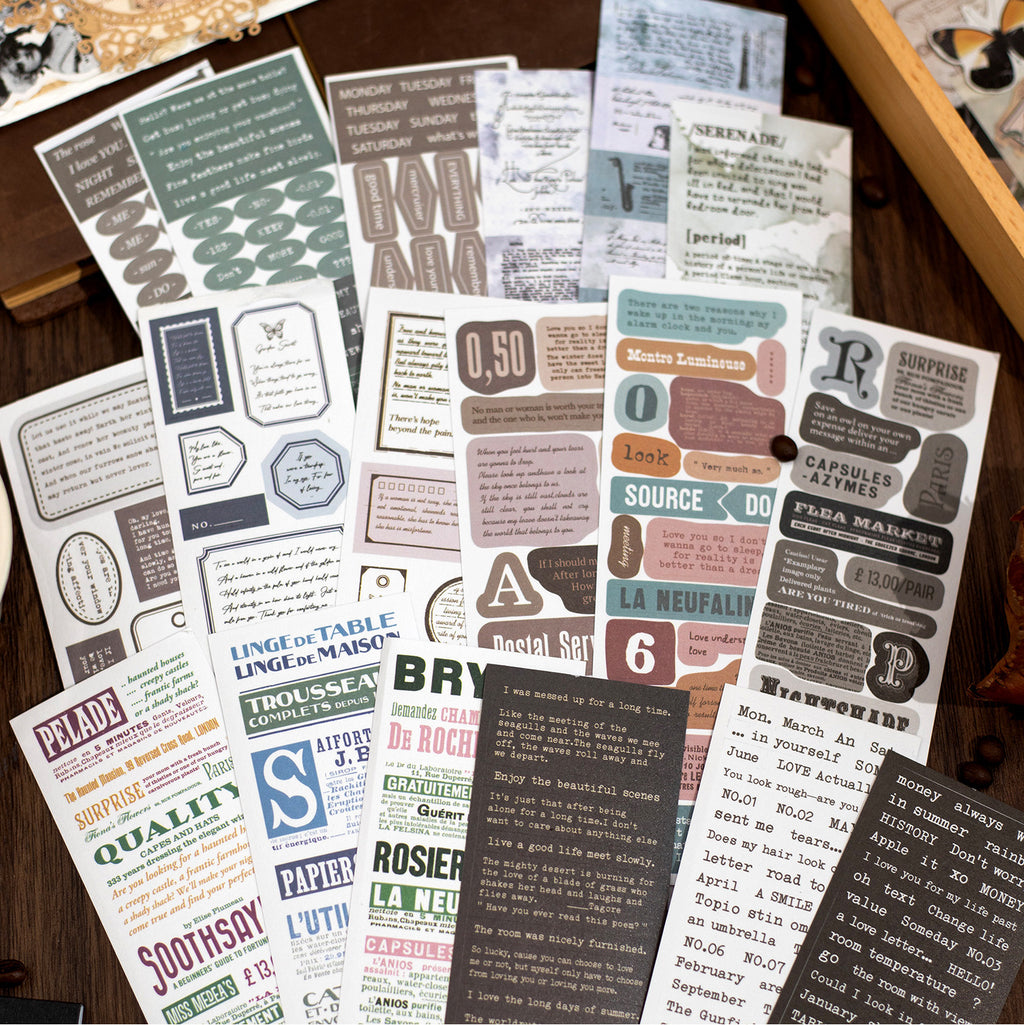 30 Pcs Words Quote Washi Stickers Book