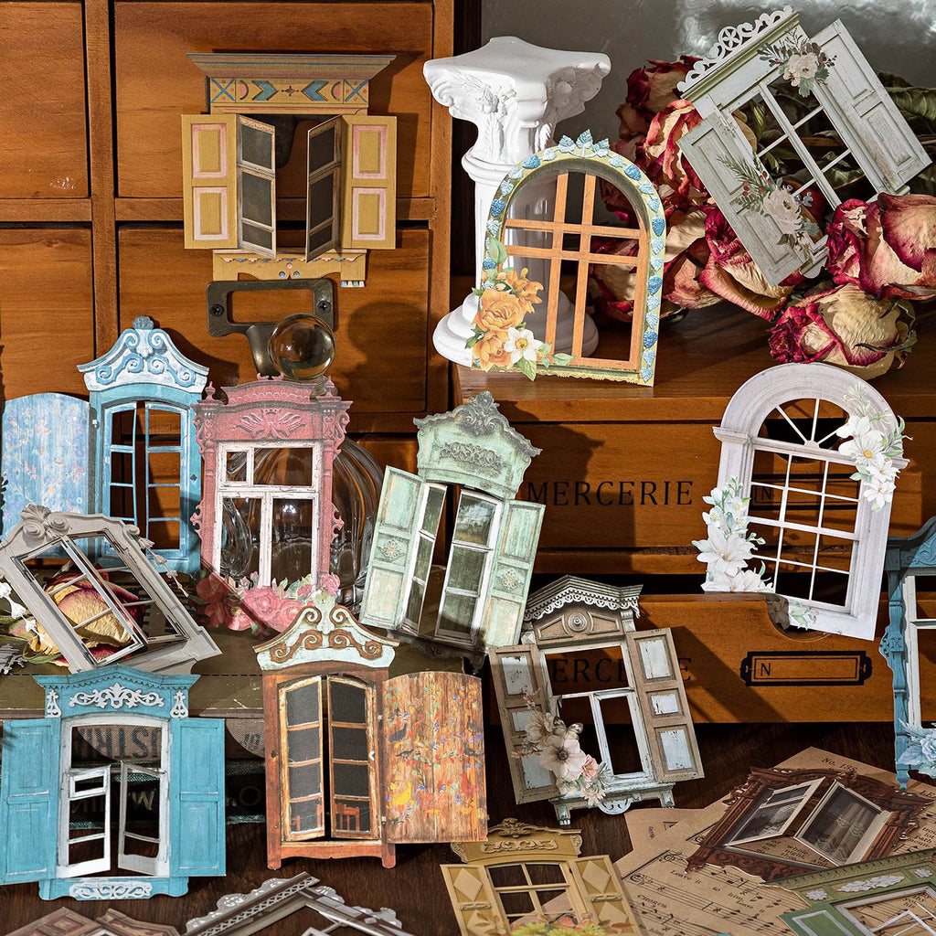 10 Pcs Creative Windows Collage Stickers HJCT