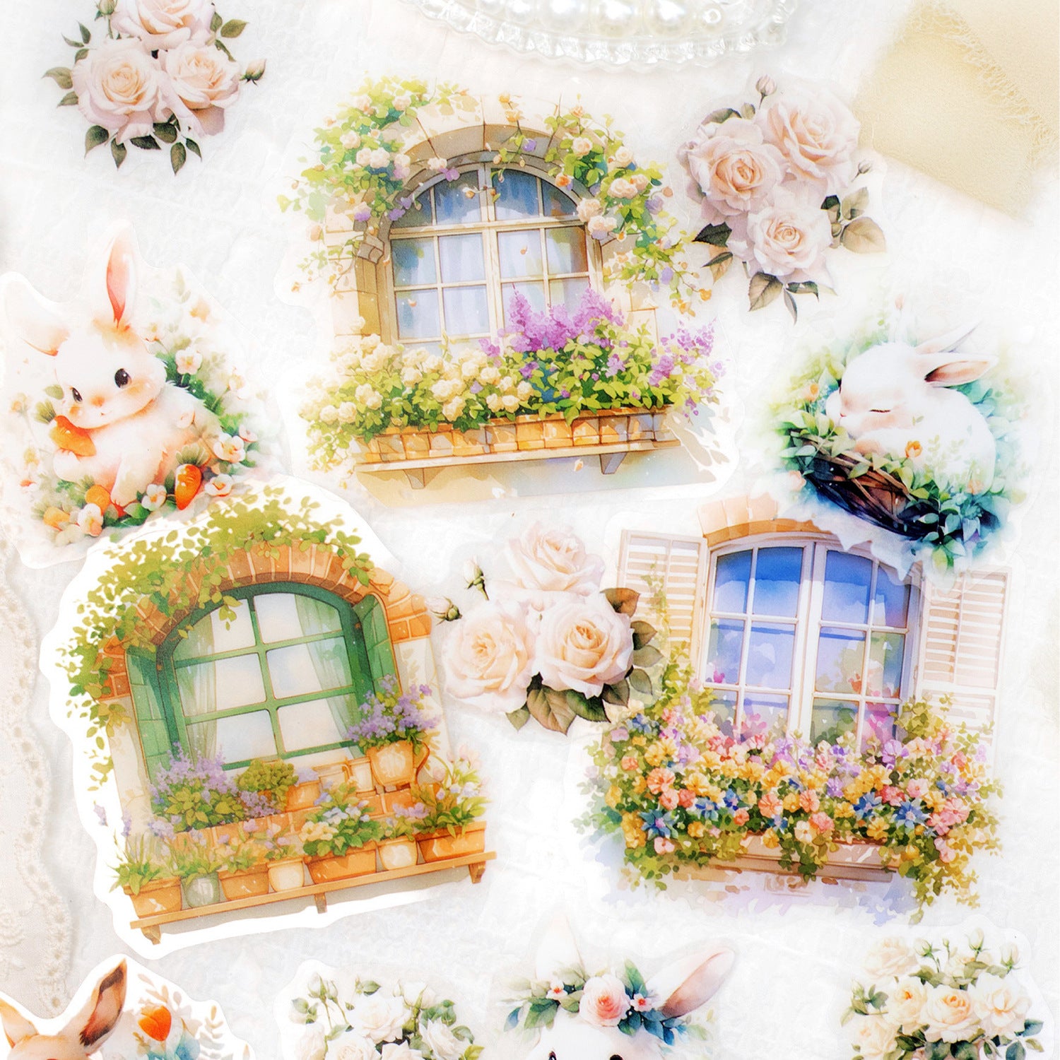 30 Pcs Window Themed PET Stickers LGCT