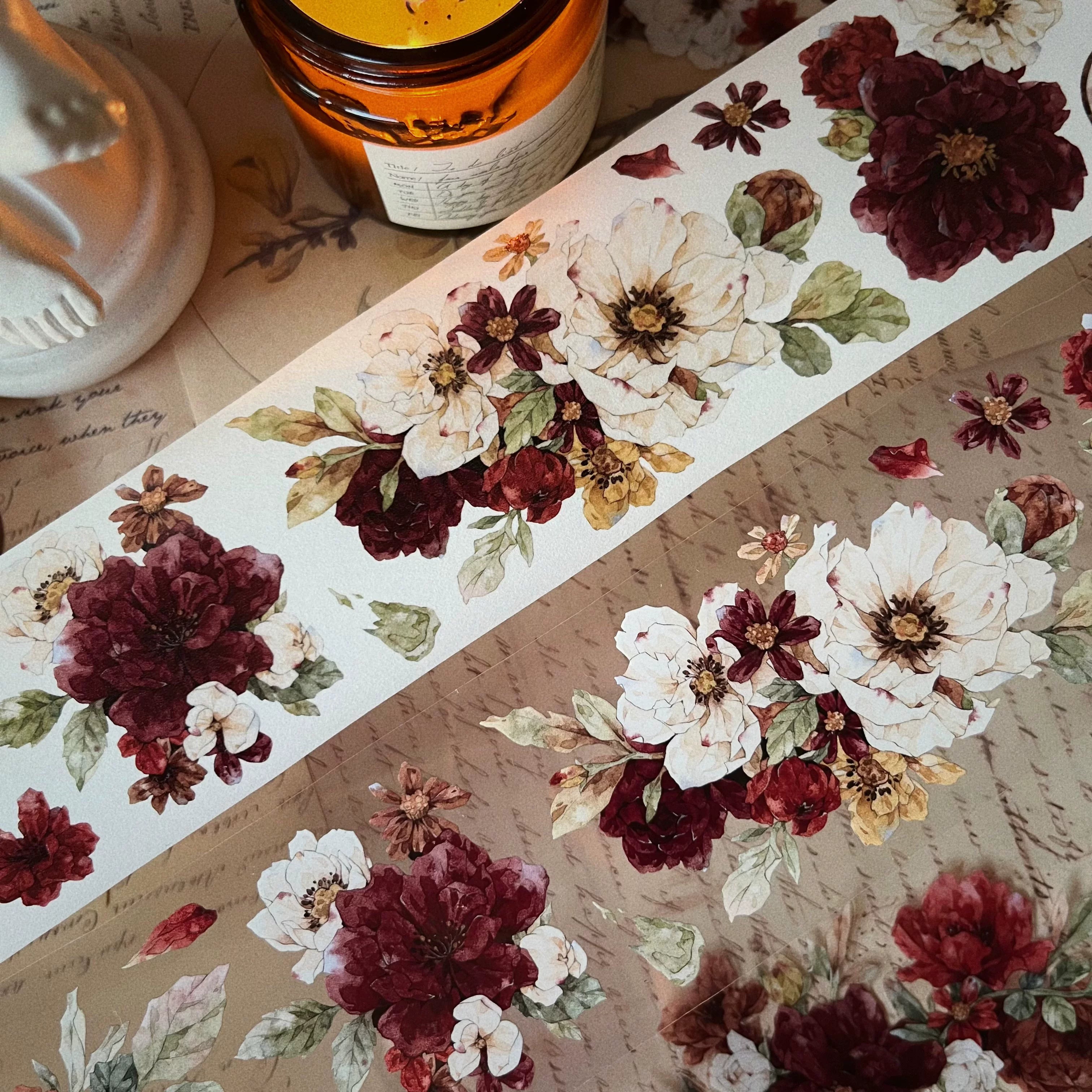 Floral Decorative Tape Rolls- Cinnabar
