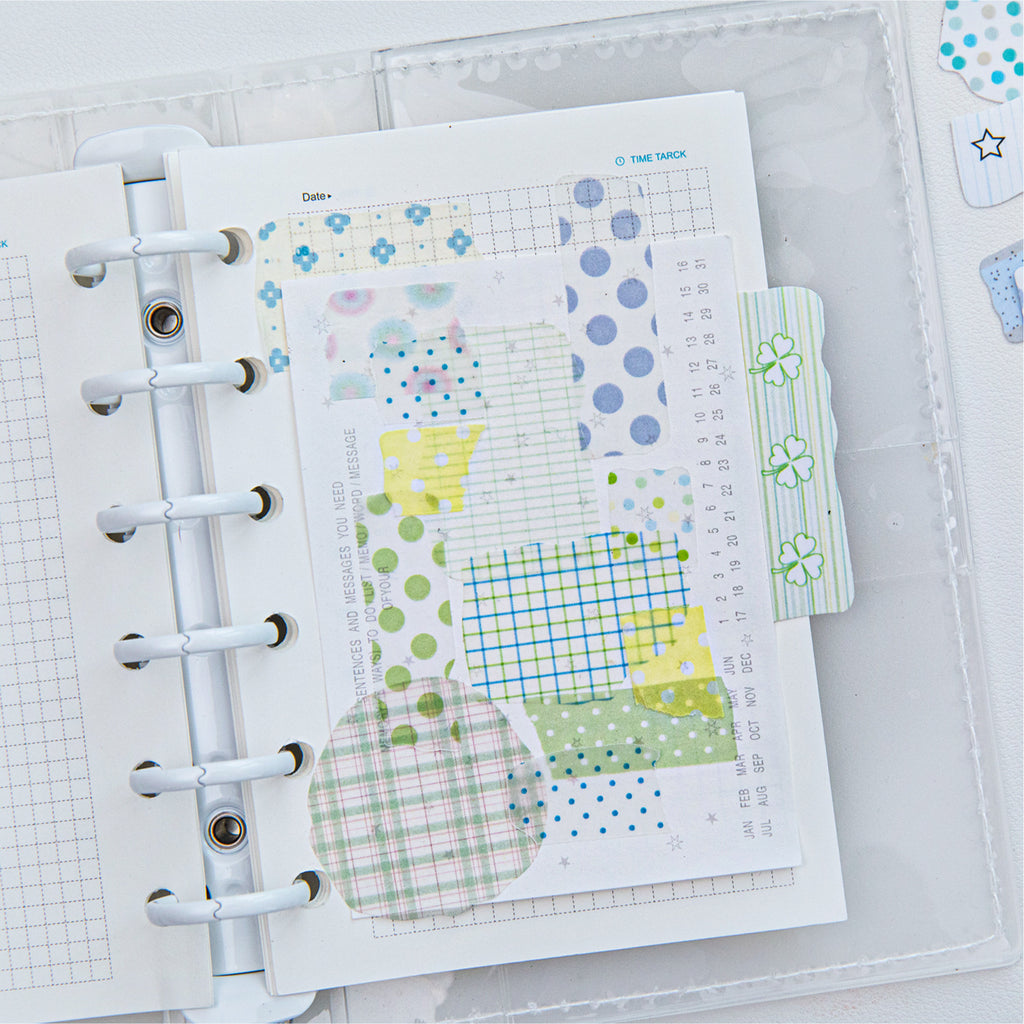 50 Pcs Gird Strip Themed Journal Stickers LSRJ