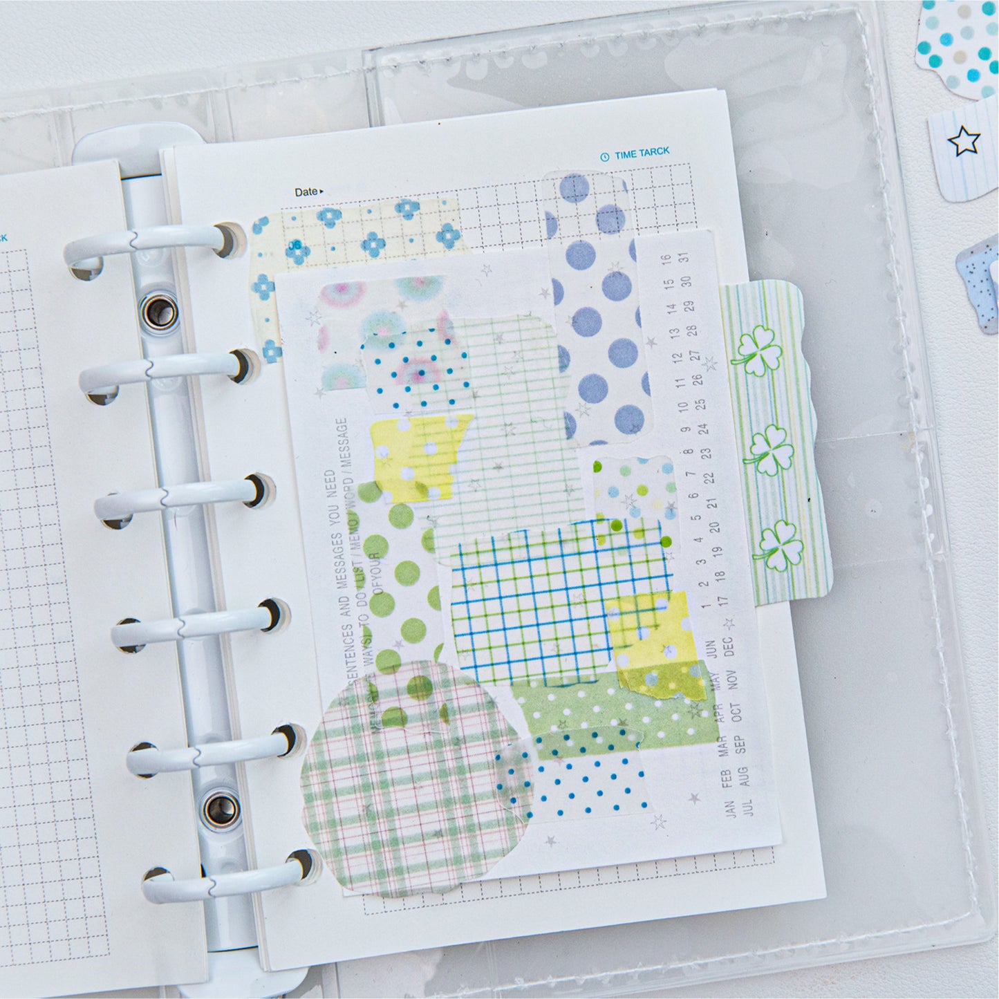 50 Pcs Gird Strip Themed Journal Stickers LSRJ