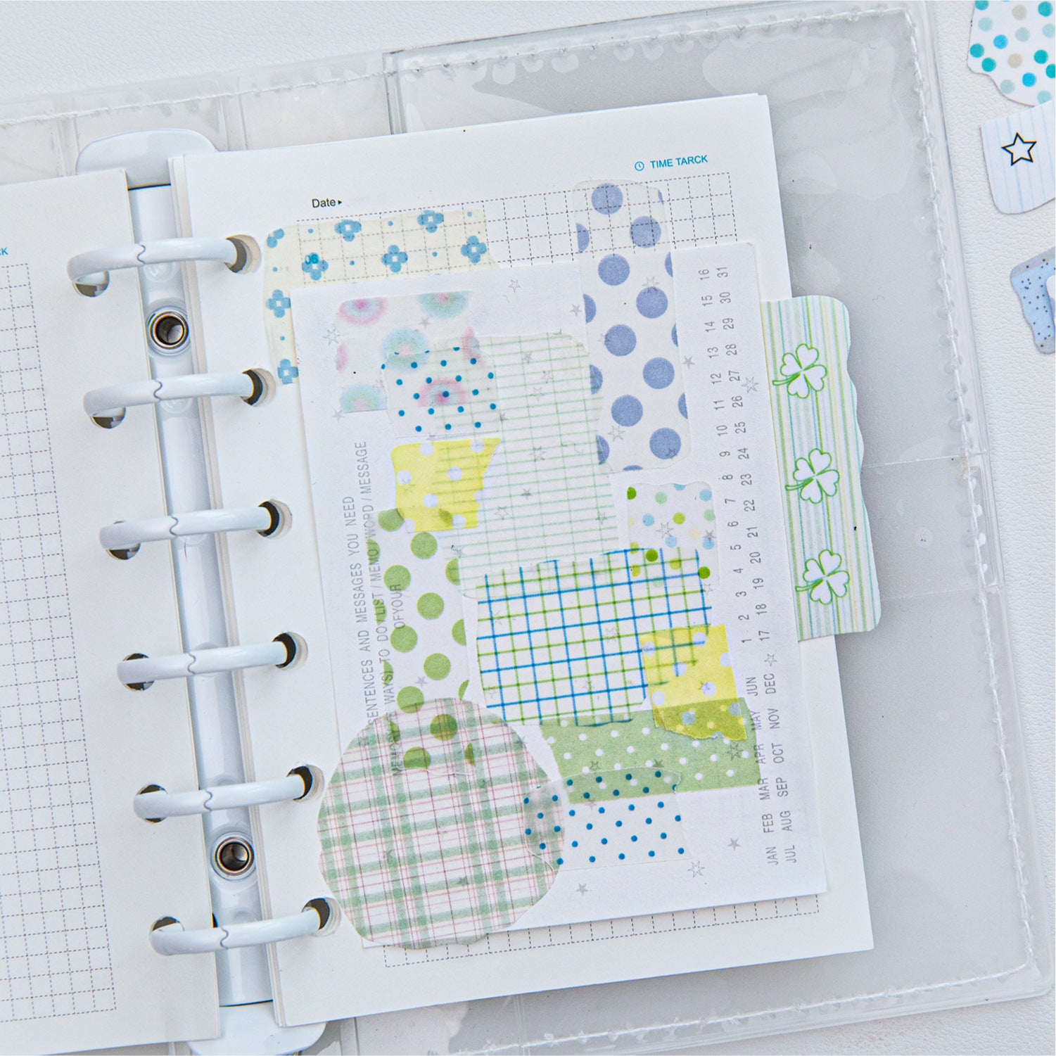 50 Pcs Gird Strip Themed Journal Stickers LSRJ