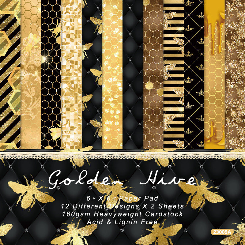 6 inch Geometric Honeycomb Scrapbook Paper Pad SKP009