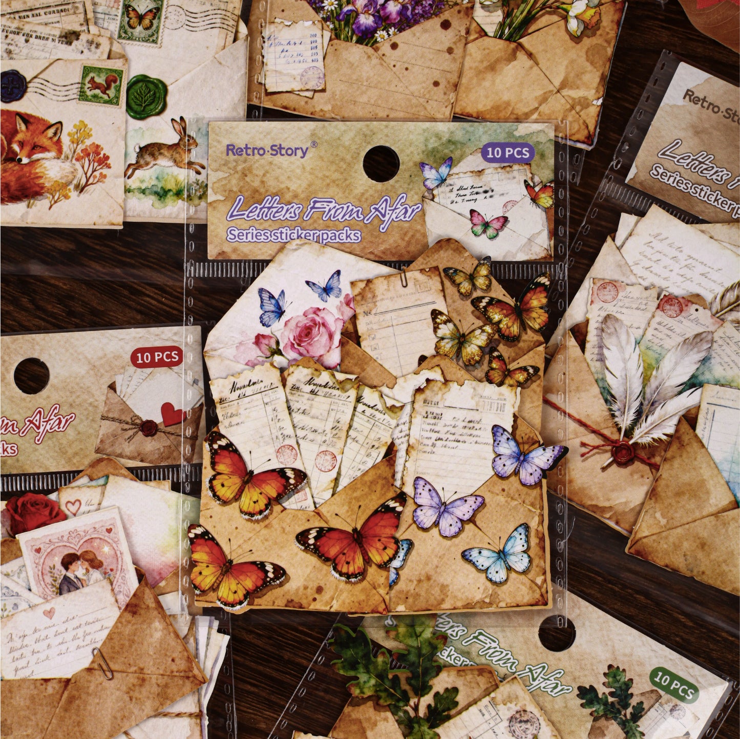 10 Pcs Envelope Themed Stickers YFLX