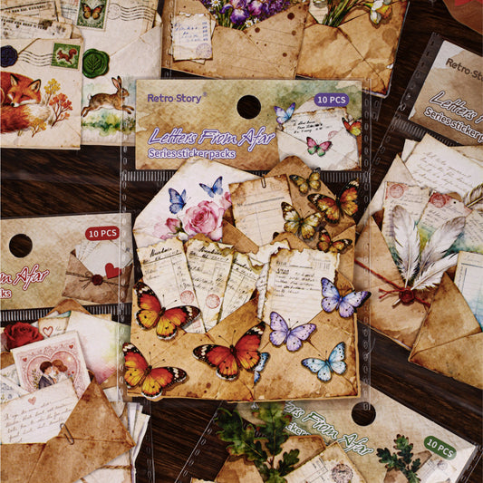 10 Pcs Envelope Themed Stickers YFLX