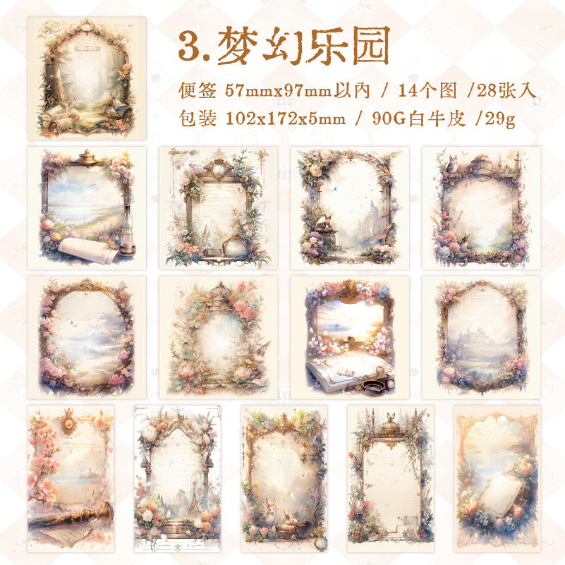 28 Pcs Vintage Notepad Paper WRLJ