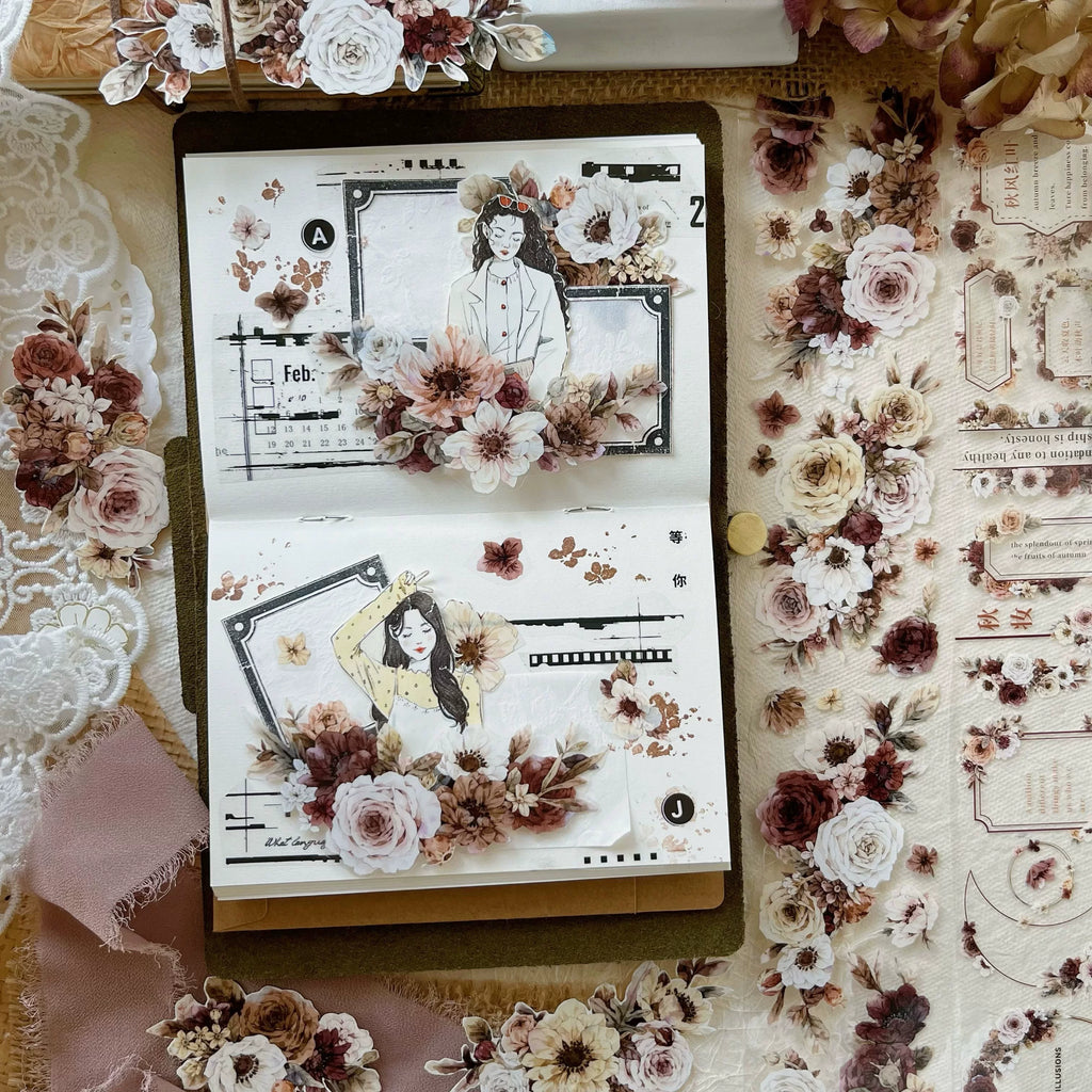 Floral Decorative Tape Rolls- Autumnal Elegance