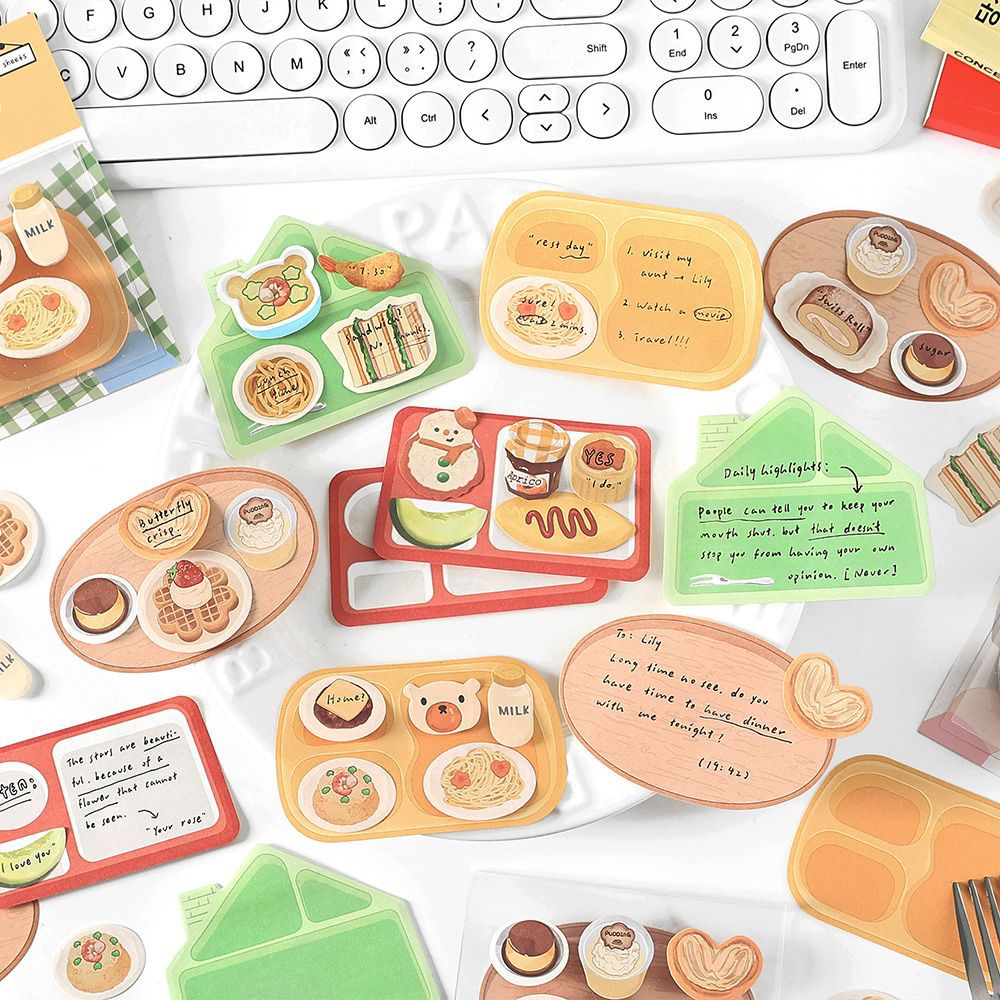 60 Pcs Dinner Theme Sticky Note XFWC