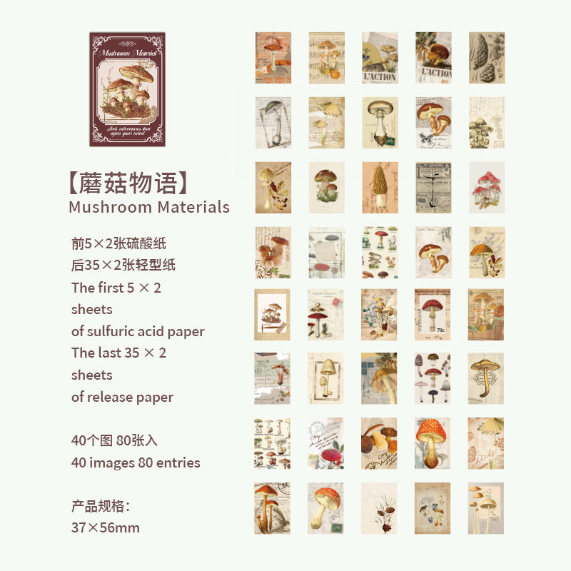 80 Pcs Mini Vintage Scrapbook Paper ZWWG