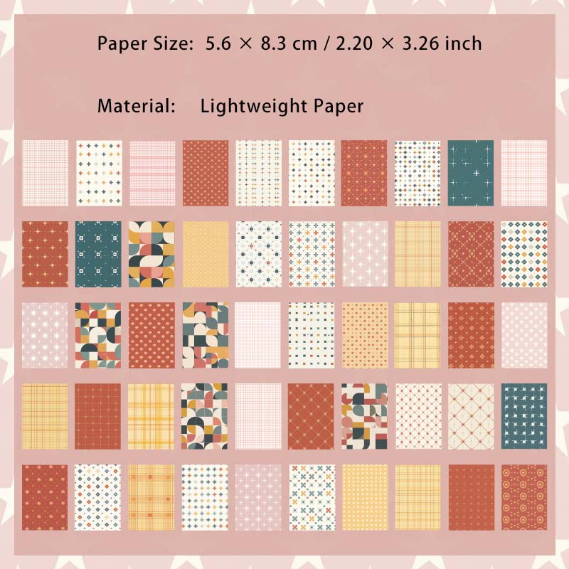50 Pcs Basic Floral Journal Paper QXSX