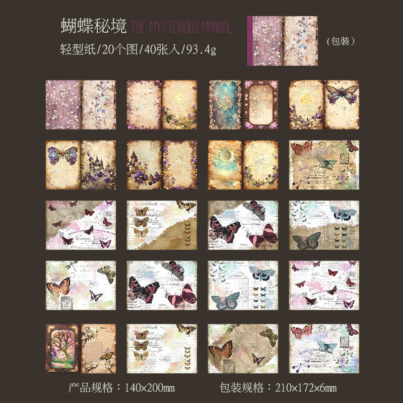 40 Pcs Vintage Scrapbook Paper SMSC
